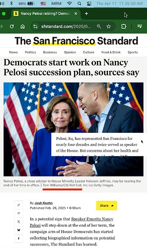 D Civil War LPSF GoldRush2.0.26 Please Retire 85yo @NancyPelosi 2026 Tenant HouseMate Colleague Friend Tom Williams Photo