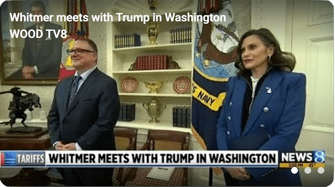 Trump praises Whitmer during Oval Office visit